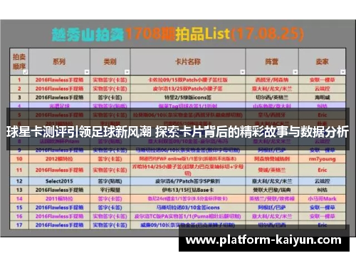 球星卡测评引领足球新风潮 探索卡片背后的精彩故事与数据分析